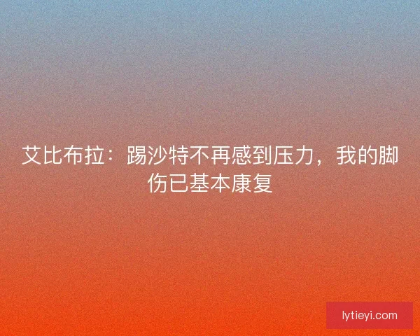 艾比布拉：踢沙特不再感到压力，我的脚伤已基本康复