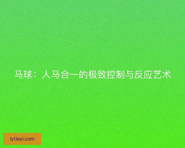 马球：人马合一的极致控制与反应艺术